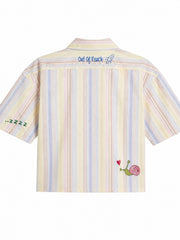 Out of Reach Striped Crop Shirt