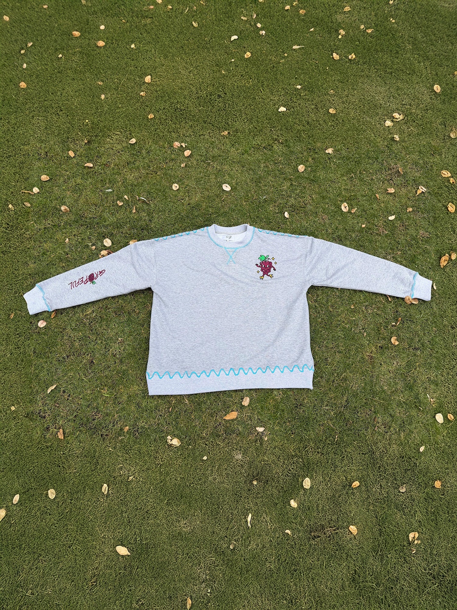 Grapeful Embroidery Sweater