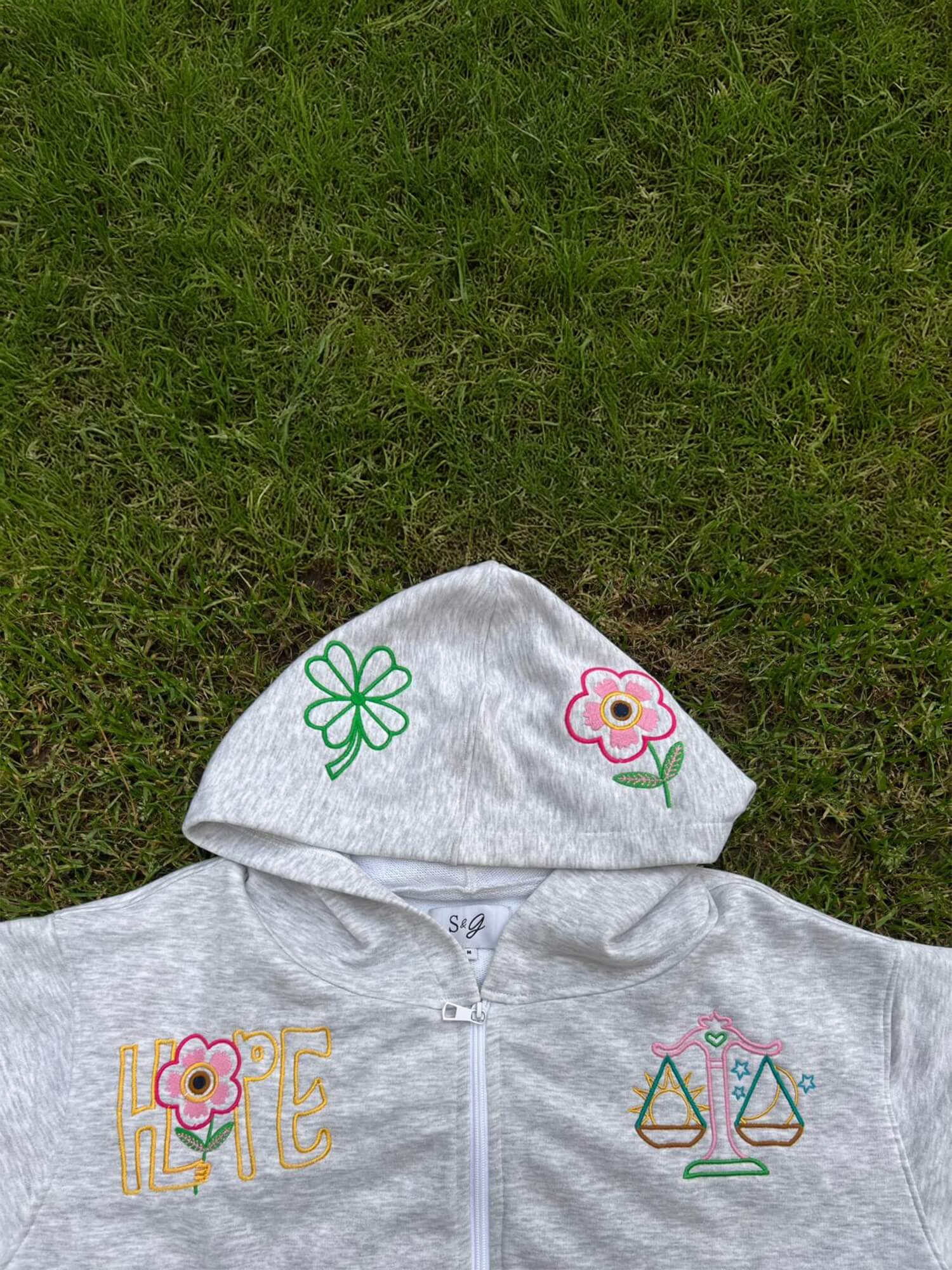 Happy Vibes Embroidery Hoodie