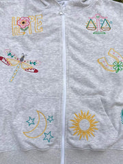 Happy Vibes Embroidery Hoodie