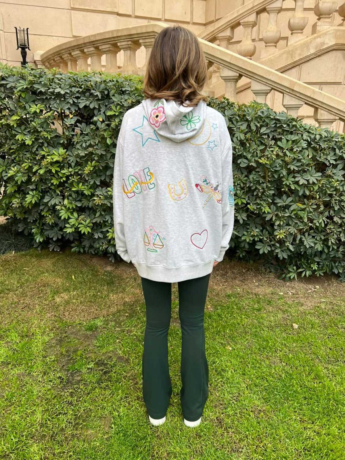 Happy Vibes Embroidery Hoodie