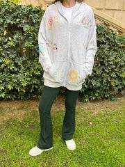 Happy Vibes Embroidery Hoodie