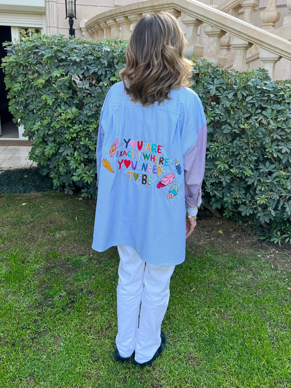 Lucky Stripes Embroidery Shirt