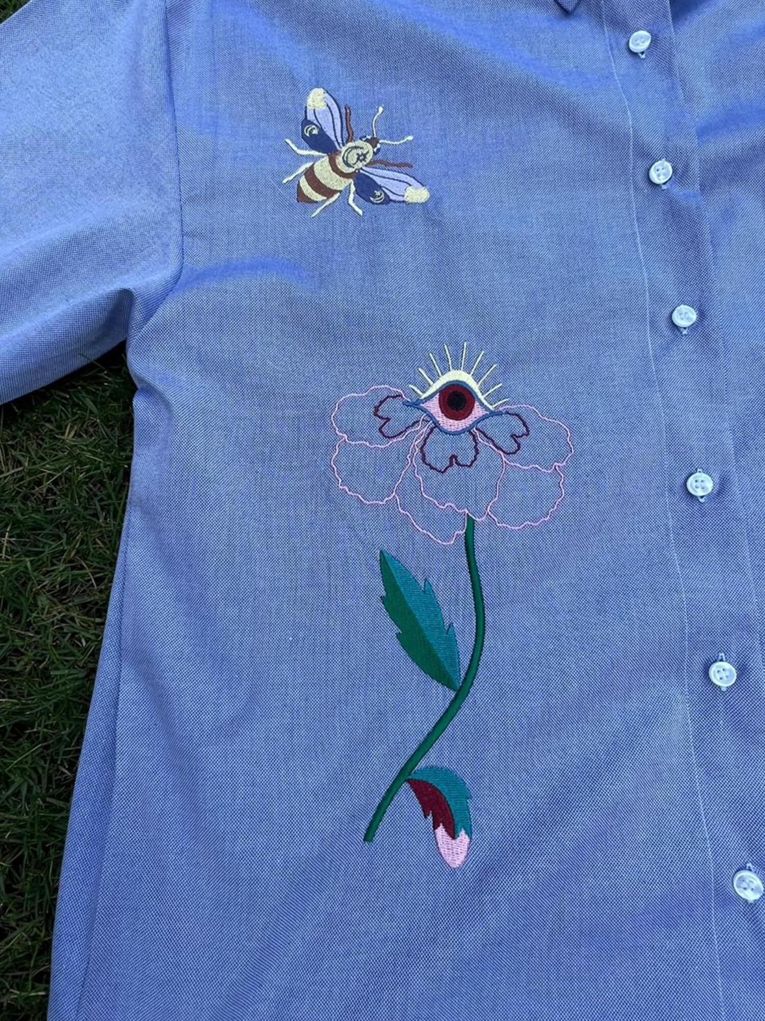 Bee Wild Embroidery Shirt