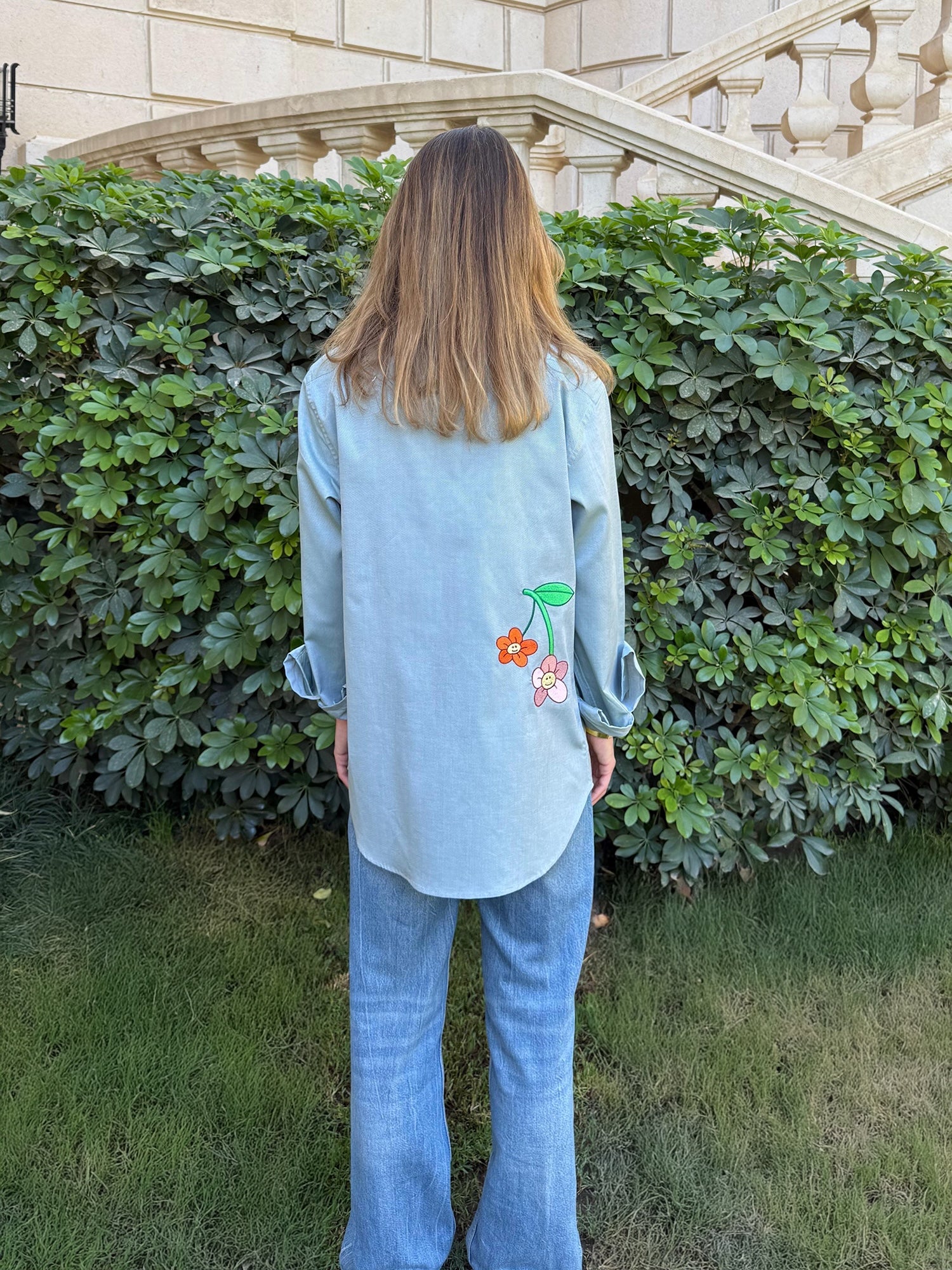 Groovy Green Embroidery Shirt