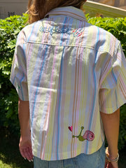 Out of Reach Striped Crop Shirt
