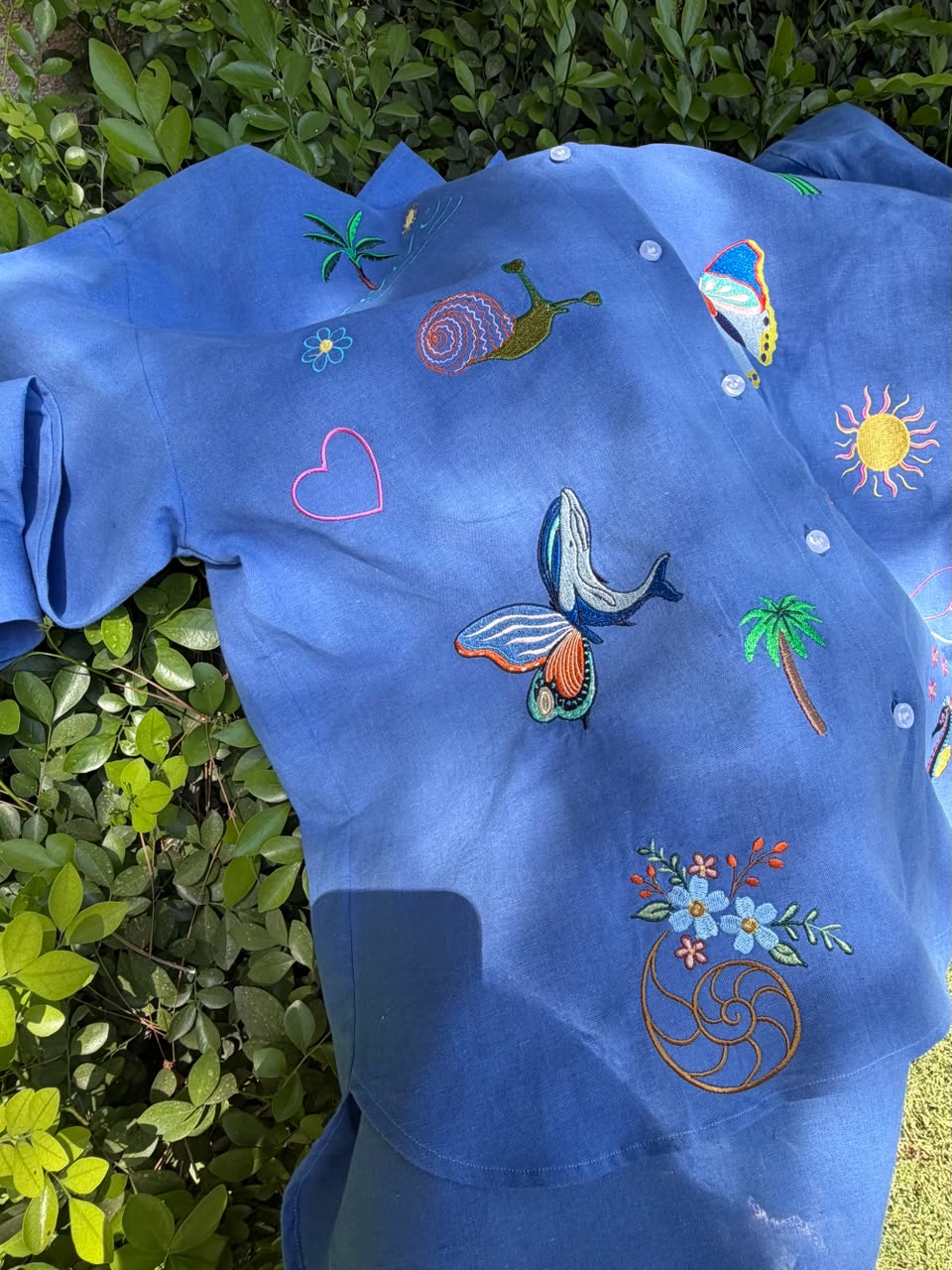 Sunshine For The Soul Blue Linen Shirt